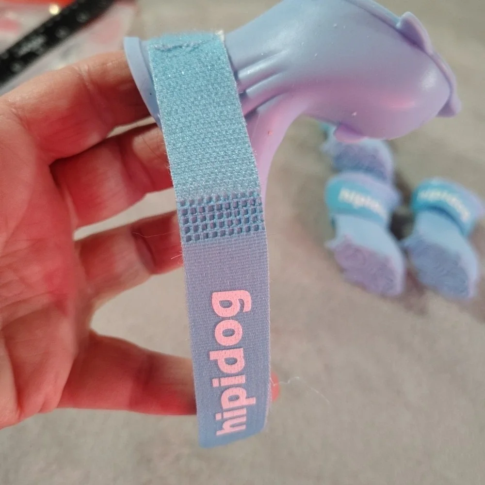 Hipidog Rain or Shine  Silicone Dog Boots Waterproof Hot Pavement‎ Small Blue